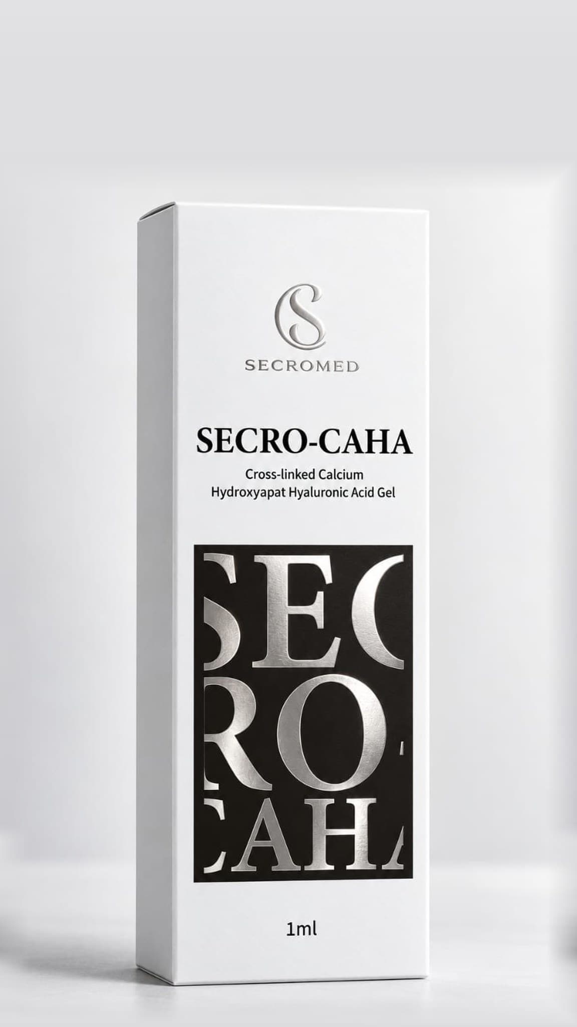SECRO-CAHA box, cross-linked calcium hydroxyapatite hyaluronic acid gel, 1ml