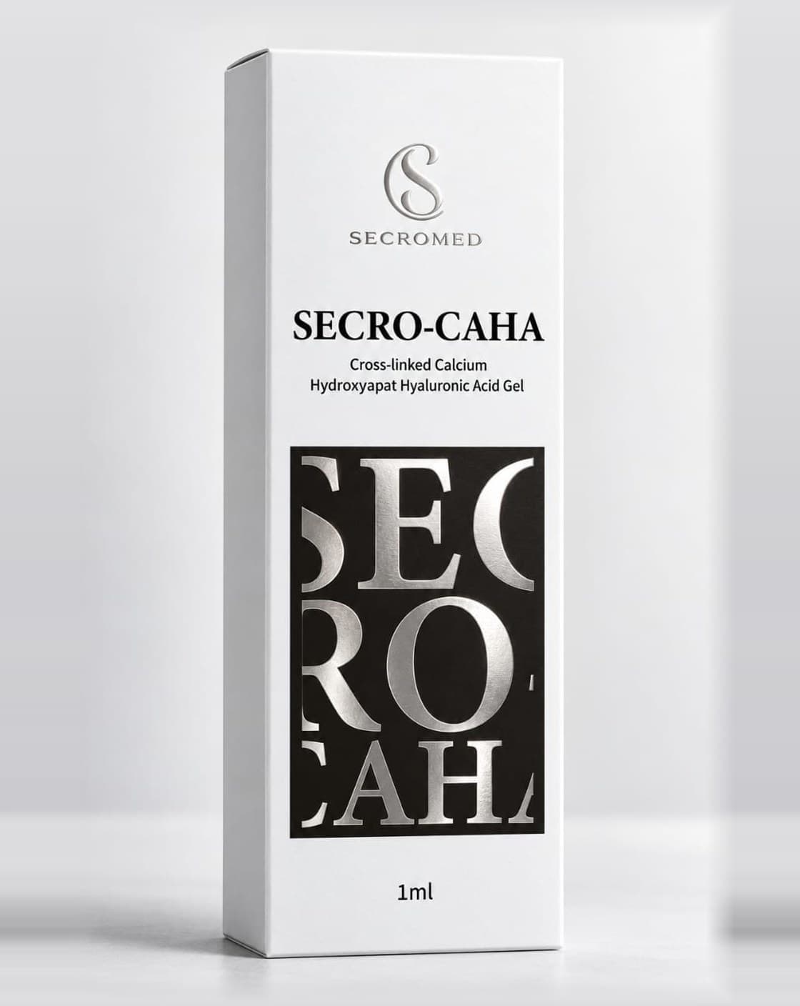 SECRO-CAHA box, cross-linked calcium hydroxyapatite hyaluronic acid gel, 1ml