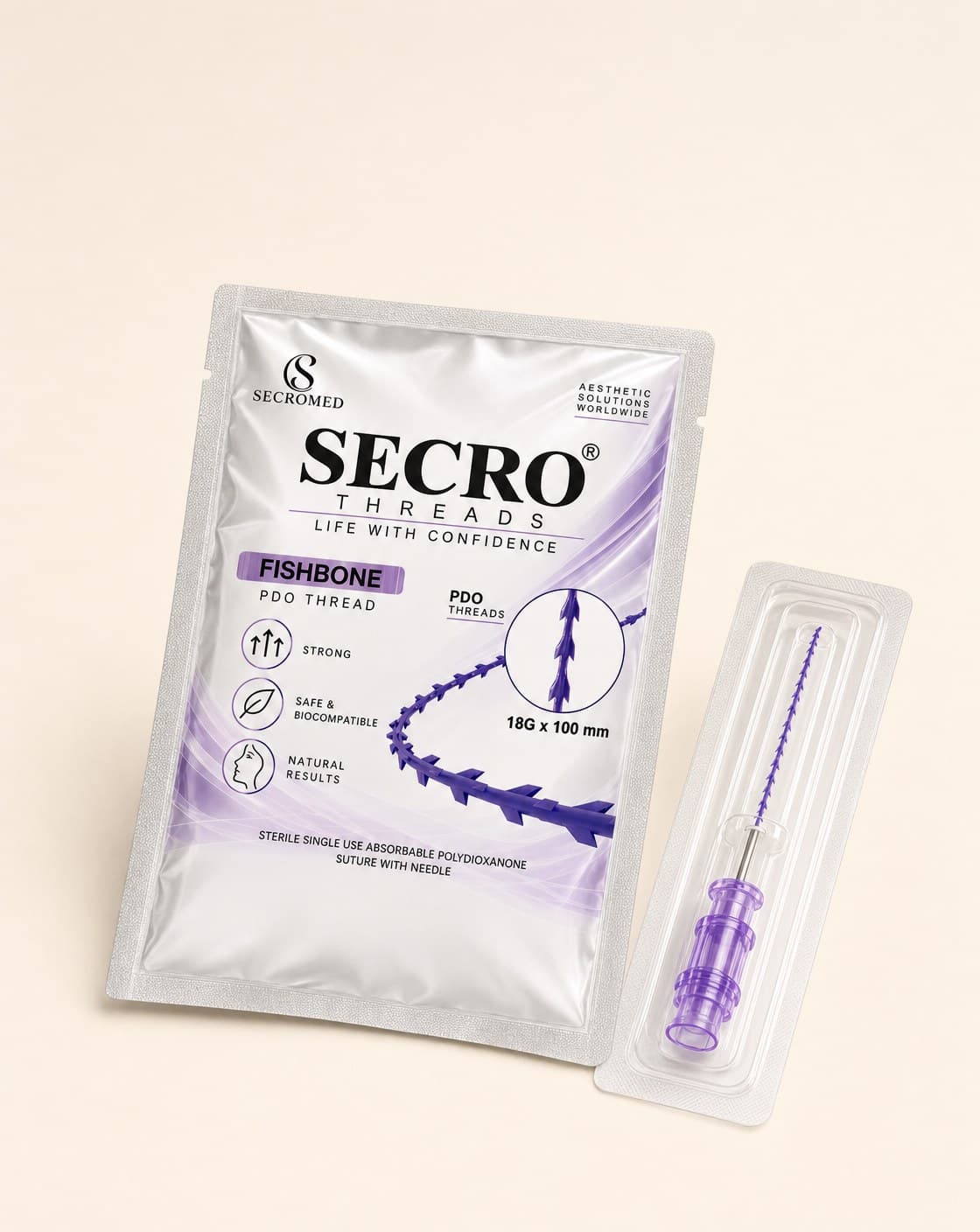 SECRO THREADS Fishbone PDO thread pouch